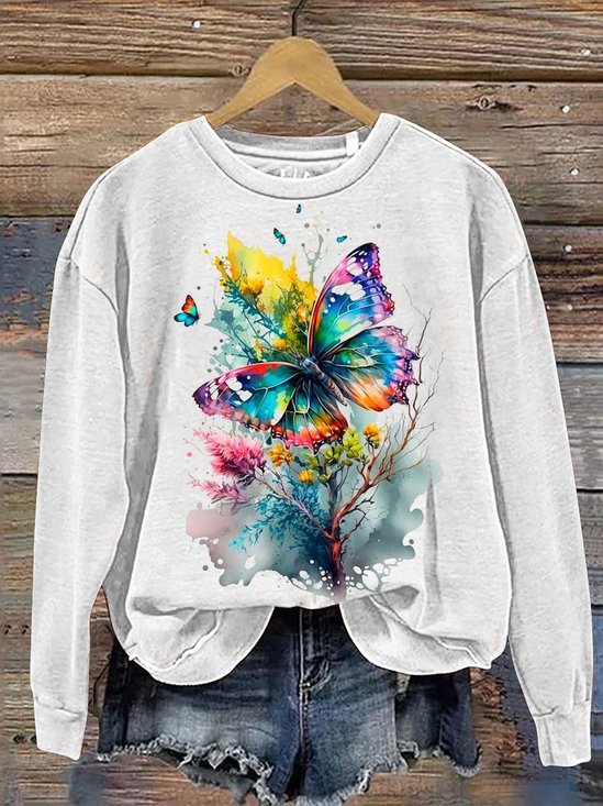 Colorful Butterfly MDD GAD  Be Kind Mental Health Month NSPW  Sweatshirt