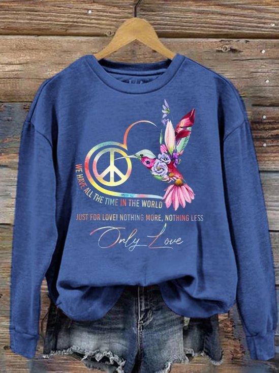 Only Love Hippie MDD GAD  Be Kind Mental Health Month NSPW Sweatshirt