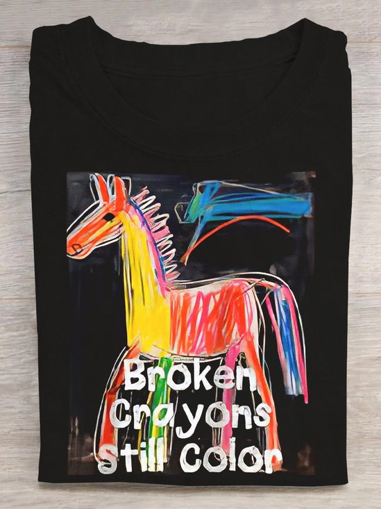 Casual Horse Cotton  MDD GAD  Be Kind Mental Health Month NSPW T-Shirt